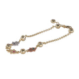 14K Tri-Tone Gold Synthetic Emerald, Ruby, Sapphire And Cubic Zirconia Hamsa Shambala Bracelet