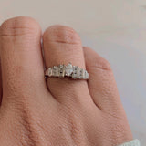 10K White Gold Marquise Cut Diamond Engagement