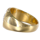 Anillo de diamantes vintage en oro amarillo de 14 quilates para hombre con engaste de bisel y diamantes engastados en canal