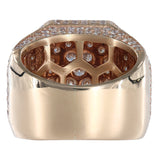 Anillo Ice out de oro amarillo de 14 quilates con 295 diamantes para hombre