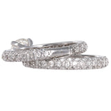 14K White Gold diamond Solitaire Eternity Engagement Ring And Wedding Band Ring Set