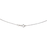 14K White Gold Diamond-Cut Ball Chain With Dainty Triangle Diamond Pendant Necklace