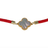 18K Yellow Gold Alhambra Mother Of Pearl Red Bracelet