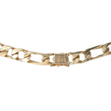 14K Yellow Gold Square Figaro Link Chain Bracelet