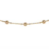 Pulsera con cuentas de oro amarillo de 14 k de 7 pulgadas