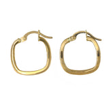 Aretes Huggie con llave griega en oro amarillo de 18 k