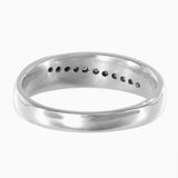 925 Sterling Silver Diamond Wedding Band Ring 0.07Ctw