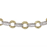 14k Two-tone Gold Diamond Tennis Bracelet with Safety Chain