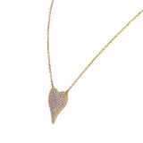 18k Yellow Gold White Topaz Heart Charm Necklace