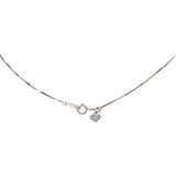 18K White Gold Diamond Cluster Heart Shape Pendant With Dainty Box Link Necklace 0.81Ctw