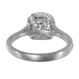 Platinum Diamond Cushion Cut Center Engagement Ring 1.90Ctw