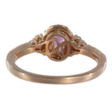 14K Rose Gold Oval Pink Sapphire And Diamonds Halo Ring