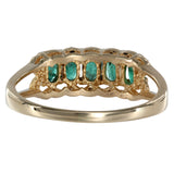 14K Yellow Gold Emerald Oval-Cut And Diamond Cocktail Ring