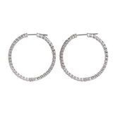 18K White Gold Diamond Hoop Earrings 2.16Ctw