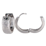 18k White Gold Animal Print Huggies Hoop Earrings