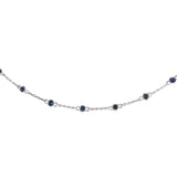 14K White Gold Blue Sapphire By the Yard Necklace