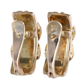 14K Two-Tone Gold Diamond Watch Band Style Cuff Earrings