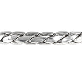 925 Sterling Silver Flat Twisted Chain Link Bangle Open Cuff Bracelet