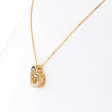 14K Yellow Gold Milgrain Openwork Heart Charm Necklace