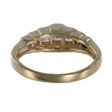 14K Yellow Gold Diamond Princess Cut Half Bezel Ring