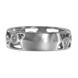 14K White Gold Diamond Bezel Set Open Work Band Ring 0.60Ctw