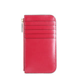 Authentic Cartier Calfskin Leather Simple Card Holder Cherry Red