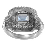 14K White Gold Aquamarine And Diamond Cocktail Ring