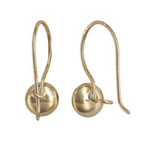 14K Yellow Gold Buttoned Up Hollow Drop Earrings