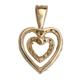 14K Yellow Gold Diamond Heart Pendant 0.35Ctw