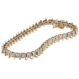 10K Yellow Gold Diamond Light Brown Tennis S-Link Bracelet 5.00Ctw