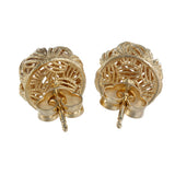 14K Yellow Gold Round Interwoven Stud Earrings