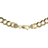 14K Yellow Gold Diamond-Cut Concave Curb Cuban Link Chain 7mm Width - 24"