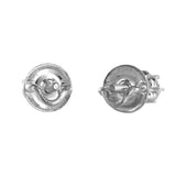 14K White Gold Diamond Round-Cut Stud Earrings 0.20Ctw