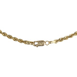 14K Yellow Gold Rope Link Diamond-Cut Solid Chain 18"