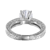 14K White Gold Moissanite Antique Style Ring