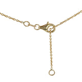 14K Yellow Gold Diamond Cursive Love Charm Adjustable Rolo Chain Necklace