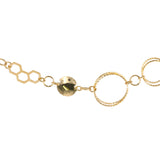 18K Yellow Gold Fancy Rolo Wrap Link, Round Disk, Diamond-Cut Hexagonal Link Necklace 32"