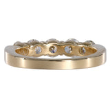 14K Yellow Gold Five Row Diamond Wedding Band Ring