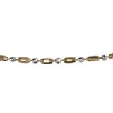 18k Two-tone Gold Beaded Chain Bracelet