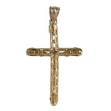 14K Two-Tone Gold Openwork Jesus Crucifix Cross Pendant