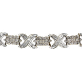 14K Two-Tone Gold Diamond Round/Baguette-Cut Link Bracelet 4.47Ctw