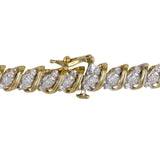 14K Yellow Gold Diamond S Link Tennis Bracelet 1.69Ctw