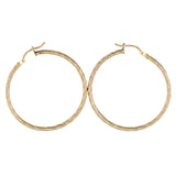 18K Yellow Gold Twisted Rope Round Hoop Earrings