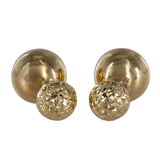 18K Yellow Gold Ball Studs With Diamond-Cut Bead Backing