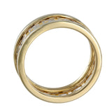 18K Two-Tone Gold Greek Key Pattern Band Ring