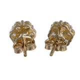 10K Yellow Gold Diamond Floral Design Stud Earrings 0.56Ctw