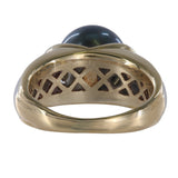 14K Two-Tone Gold Tahitian Black Natural Pearl Cocktail Ring