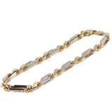 14K Two-Tone Gold Figaro Link Bracelet