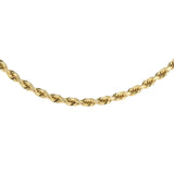 14K Yellow Gold Diamond-Cut Rope Link Chain 24"