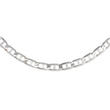 14k White Gold Diamond-cut Mariner Curb Link Chain 16.2g